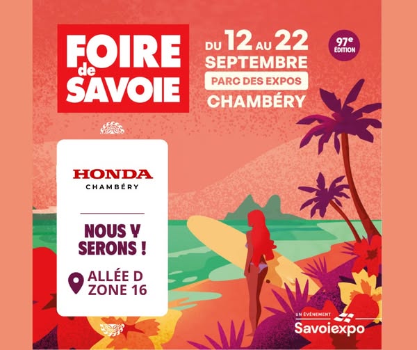 Honda Chambéry vous donne rendez-vous à la Foire de Savoie